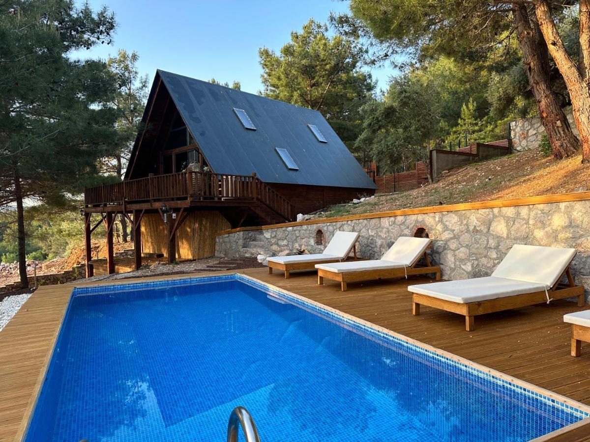 Panurlawoodenhouse Oezel Havuz& Sauna Mavi المظهر الخارجي الصورة